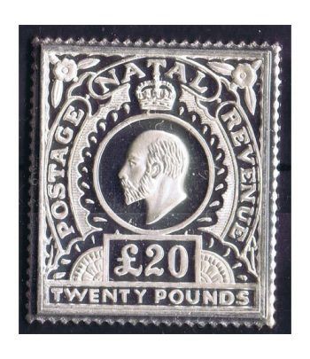 Sello plata Natal 20 Pounds 1902.