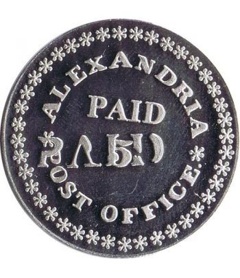 Sello plata Alexandria USA 5 Cs./ P.O. 1848.