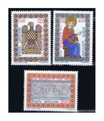 Vaticano 0776/78 9 Centenario muerte San Gregorio VII 1985.