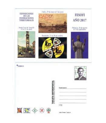 Entero Postal Año 2017 Exposiciones Territoriales FESOFI IV.
