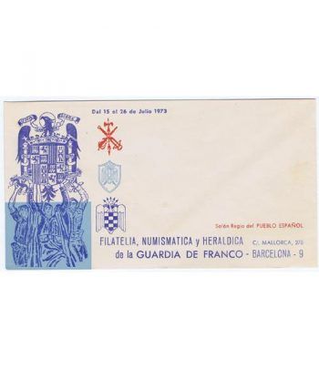 1973 Sobre Filatelia, Numismática y Heraldica Guardia Franco