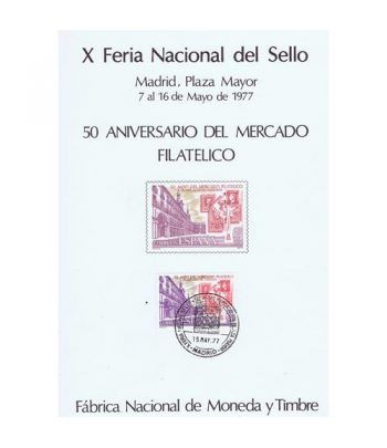 1977 X Feria Nacional del Sello. Madrid. Hojita recuerdo