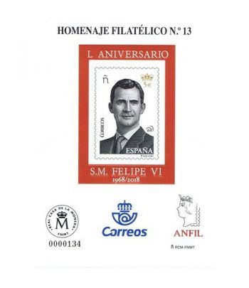 Homenaje filatélico 2018 nº13 50 Aniversario Felipe VI.