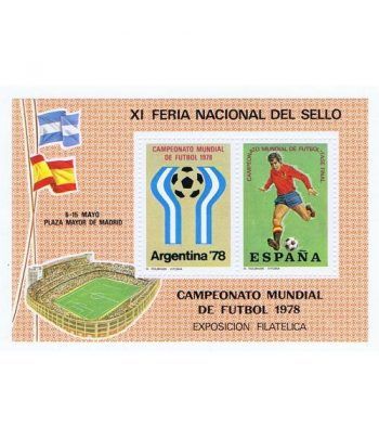 1978 XI Feria Nacional del Sello. Madrid. Hojita recuerdo Futbol