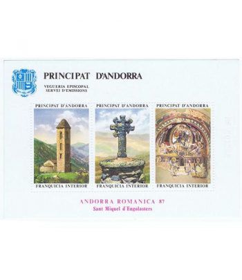1987 Andorra Románica Sant Miquel d'Engolasters. Hojita recuerdo