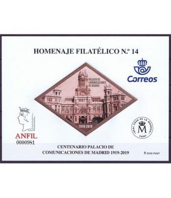 Homenaje filatélico 2019 nº14 Palacio Comunicaciones Madrid.