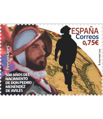 Sello de España 5382 500 años nacimiento D. Pedro Menéndez de
