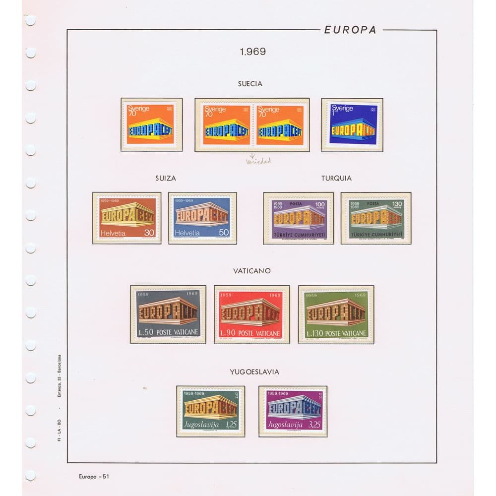 Colección de Sellos de Tema Europa año 1956 a 1995