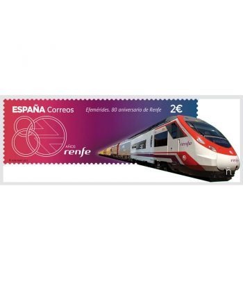 Sello de España 5455 80 Aniversario de RENFE