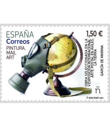 Sello de España 5479 Mail Art. Pintura.