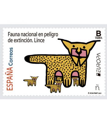 Sello de España 5484 Serie Europa 2021. Lince