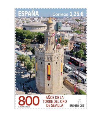 Sello de España 5491 800 años Torre del Oro de Sevilla
