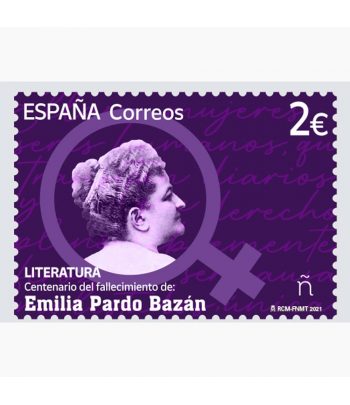 Sello de España 5512 Centenario fallecimiento Emilia Pardo Bazán