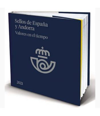 Libro Valores en el tiempo sellos España y Andorra 2021. VACIO