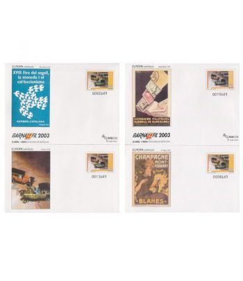 Sobre Entero Postal 085 a,b,c,d Barnafil 2003 Europa