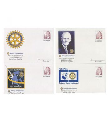 Sobre Entero Postal 080 a,b,c,d Rotary 2002  - 2