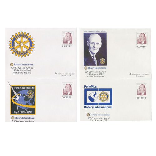 Sobre Entero Postal 080 a,b,c,d Rotary 2002  - 2