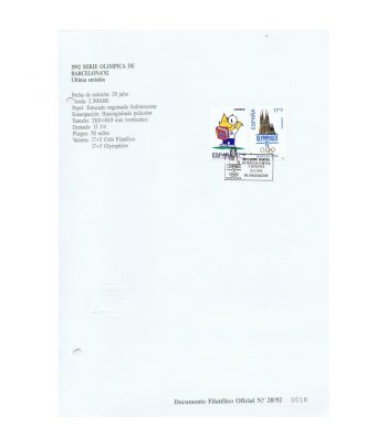 Documento nº28/92 año 1992 Barcelona 92