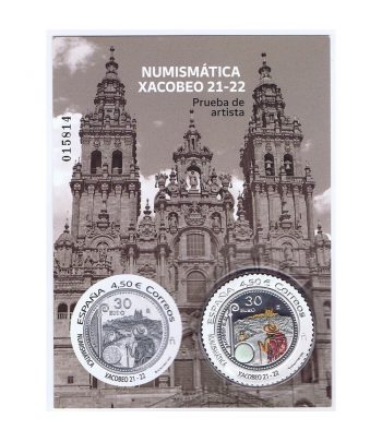 Prueba Lujo nº 162  Numismática. Xacobeo 21-22.  - 1 Filatelia.shop