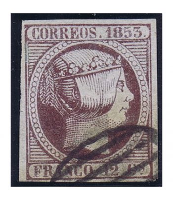 Sello de España nº18 Isabel II. 12 Cuartos Violeta. Matasellos  - 1 Filatelia.shop