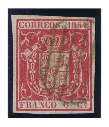 Sello de España nº24 Escudo España 6 cuartos Carmín. Usado  - 1 Filatelia.shop