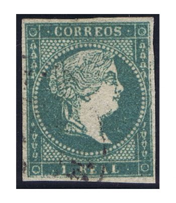 Sello de España nº45 Isabel II. 1 Real Azul Verdoso. Usado  - 1 Filatelia.shop
