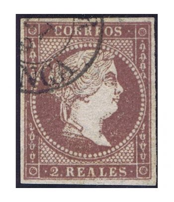 Sello de España nº46 Isabel II. 2 Reales Violeta. Usado  - 1 Filatelia.shop