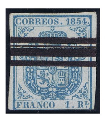 Sello de España nº34A Escudo España 1 real azul claro. Barrado  - 1 Filatelia.shop