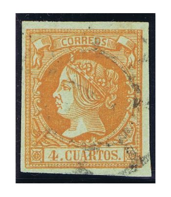 Sello de España nº52 Isabel II. 4 cuartos Naranja. Usado  - 1 Filatelia.shop