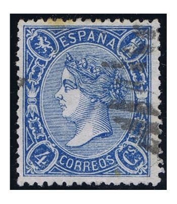 Sello de España nº75 Isabel II. 4 cuartos Azul. Usado  - 1 Filatelia.shop
