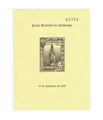 Locales Guerra Civil Pliego 5cts. Pi de Llobregat 11 de setembre 1937  - 1 Filatelia.shop