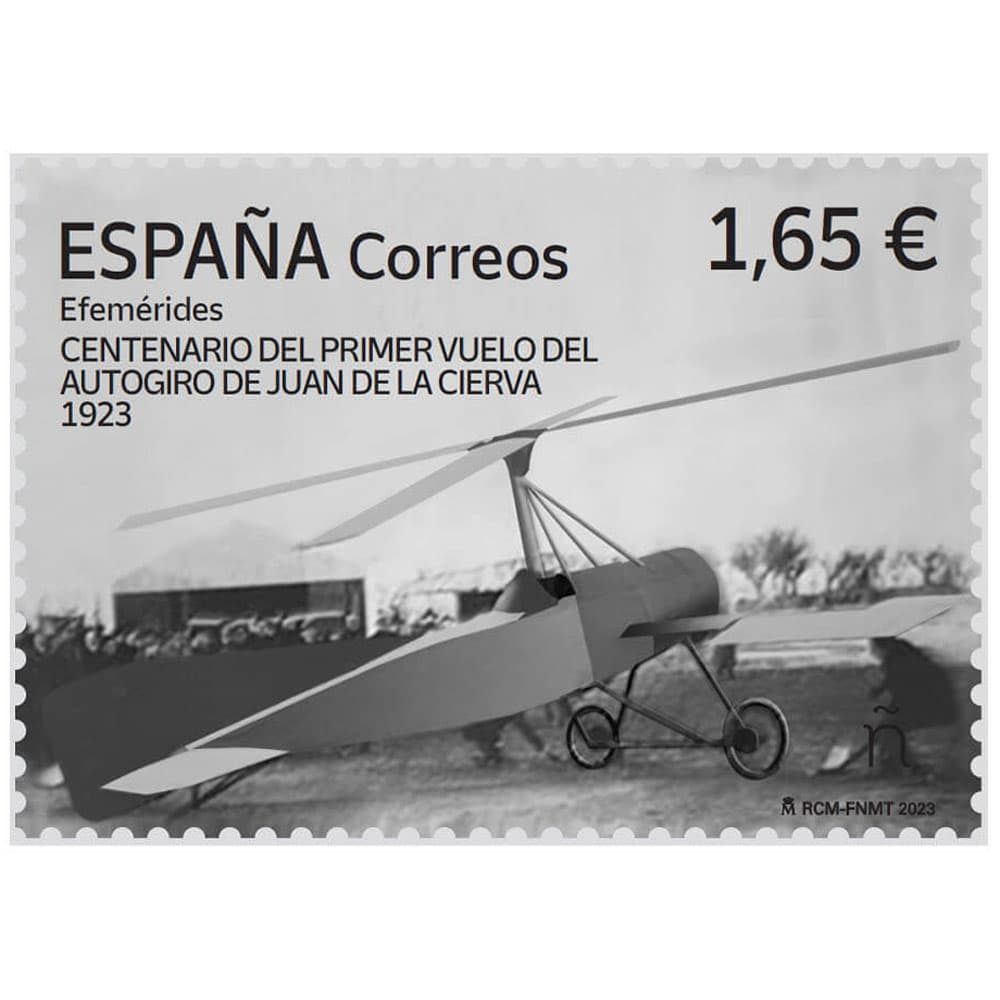 Sello de España Centenario Primer vuelo autogiro Juan de la Cierva 1923  - 1 Filatelia.shop