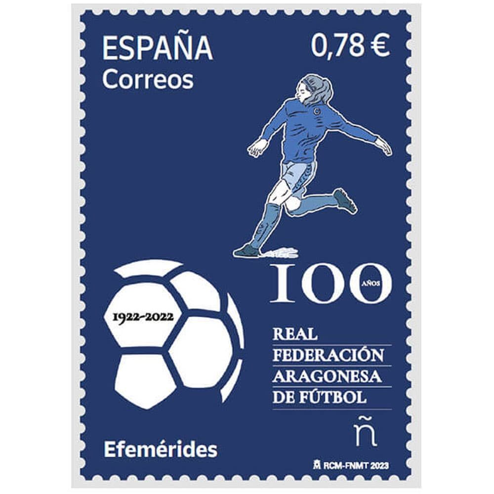 Sello de España 5631 Centenario Real Federación aragonesa de fútbol.  - 1 Filatelia.shop