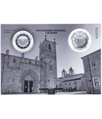 Prueba Lujo nº166 Centro Histórico Cáceres. Sello plata  - 1 Filatelia.shop