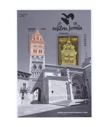 Prueba Lujo 167 JUVENIA 2023 Catedral de Teruel. Sello oro  - 1 Filatelia.shop