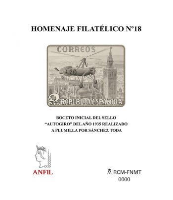 Homenaje filatélico nº18 año 2023 Boceto sello Autogiro.  - 1 Filatelia.shop