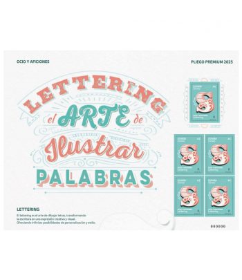 2025 Pliego Premium 165 Ocio y aficiones. Lettering.  - 1 Filatelia.shop