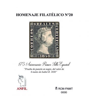 Homenaje filatélico nº20 año 2025 175 Aniversario Primer Sello Español  - 1 Filatelia.shop