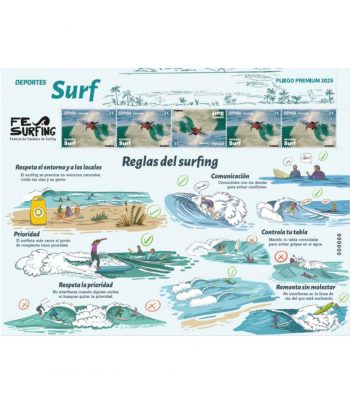 2025 Pliego Premium 173 Deportes. Surf.  - 1 Filatelia.shop
