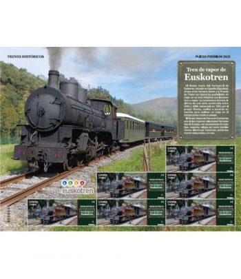 2025 Pliego Premium 174 Trenes históricos. Euskotren.  - 1 Filatelia.shop