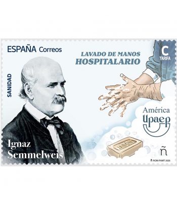 Sello de España 5871 Ignaz Semmelweis. Lavado de manos.  - 1 Filatelia.shop