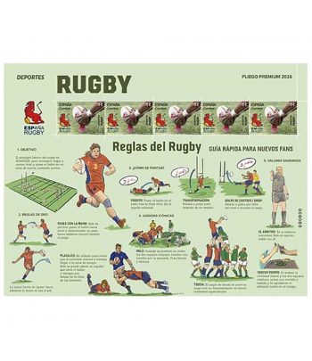 2026 Pliego Premium nº 179. Deportes. Rugby.  - 1 Filatelia.shop