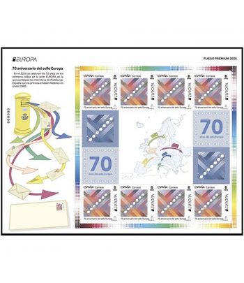 2026 Pliego Premium 180 70 aniversario sello Europa.  - 1 Filatelia.shop