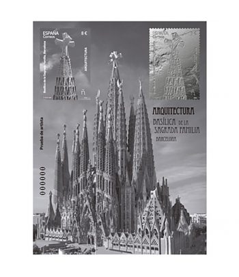 Prueba Lujo nº185 Basílica de la Sagrada Familia. Sello de plata  - 1 Filatelia.shop