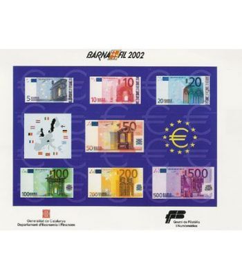 2002 BARNAFIL. Hojita recuerdo billetes euro