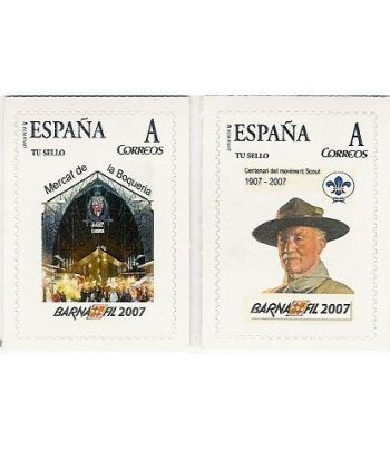 2007 BARNAFIL. 2 sellos personalizados (Mercados y Scouts)