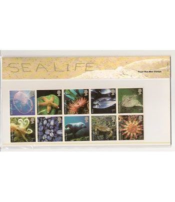 Fauna. Inglaterra (2007) Vida marina (presentacion pack sellos)