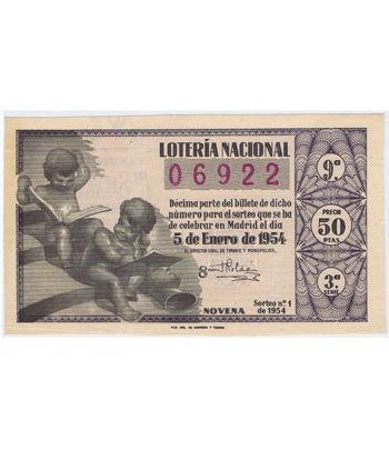 Loteria Nacional. 1954 sorteo 1. Azul.  - 2