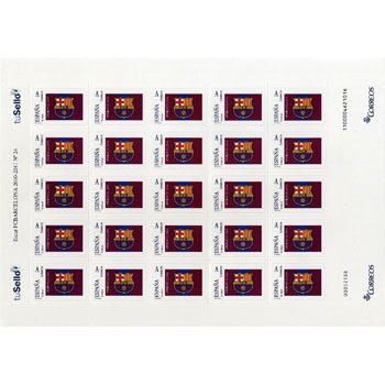 Sello Oficial F.C. Barcelona. Escudo. (Minipliego 25 sellos).  - 2