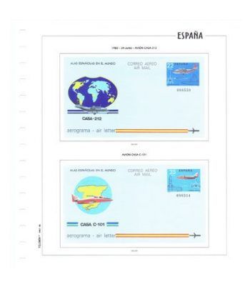 FILOBER Color ESPAÑA Aerogramas 1983 montado con estuches